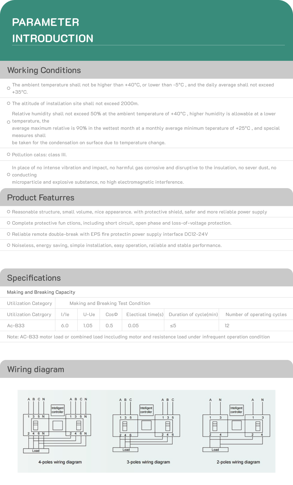 Specifications and Installation