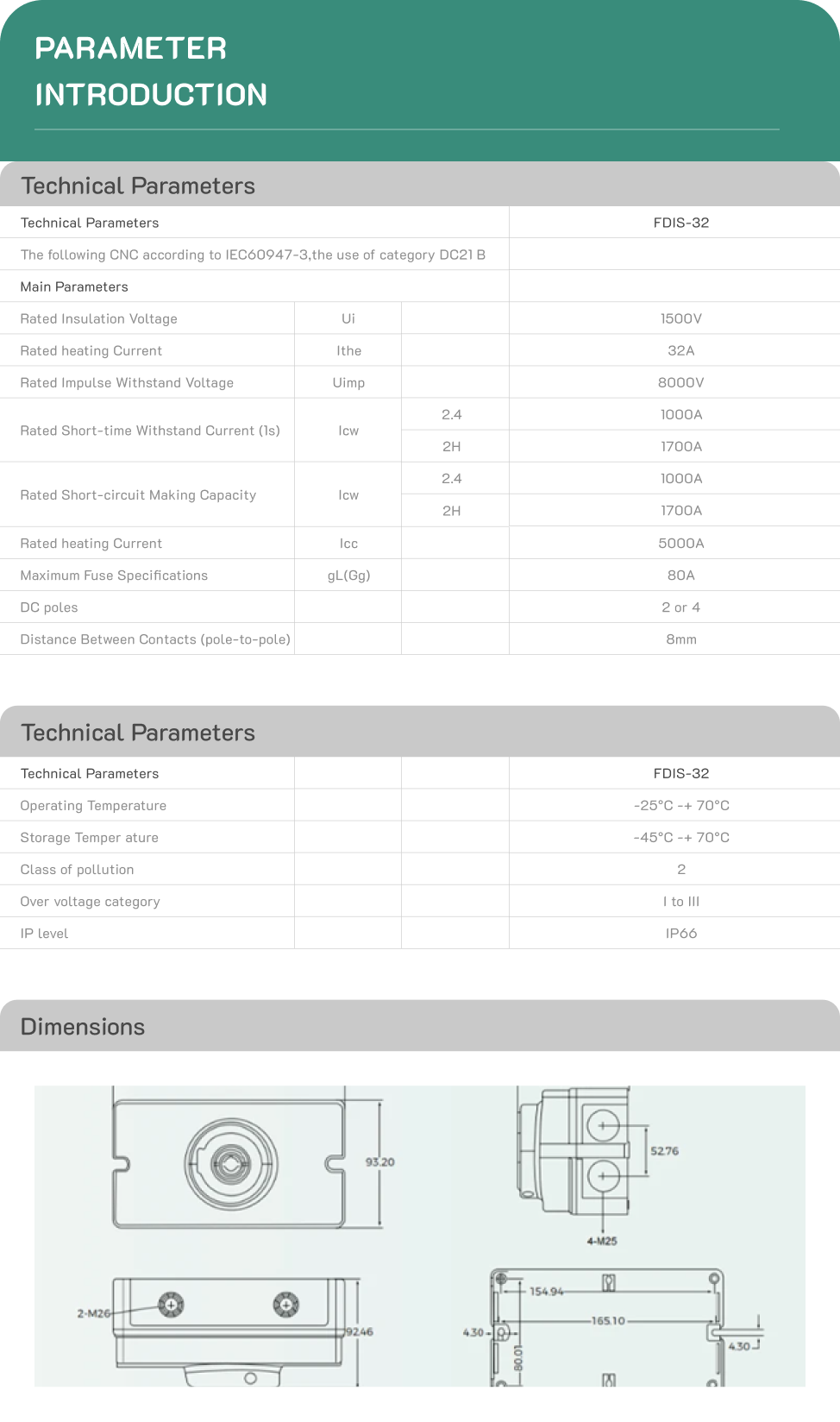 Specifications and Installation